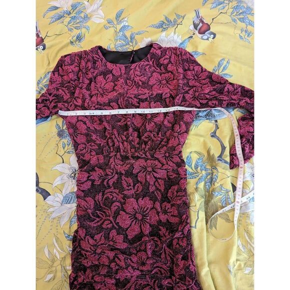 For love & lemons shailee ruched sparkly open back mini dress sz small euc - Picture 6 of 7